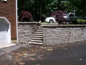Stone wall with steps